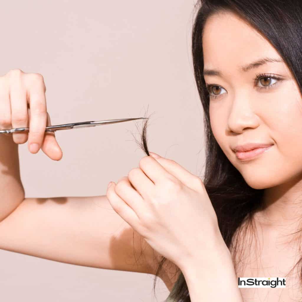 women trimming split ends but how long does it take for damaged hair to repair